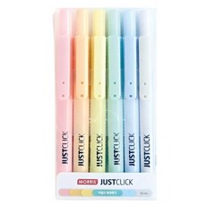 저스트클릭 S 마일드 형광펜 6색 세트, 혼합색상, 1개
