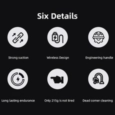 강력한 무선 휴대용 청소 기계 자동차 및 가정용 미니 휴대용 진공 청소기 강력한 흡입, 1)One 사이즈