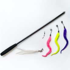 펫버틀러 고양이 대물 낚시대 장난감 1.8m, 1개, 블랙