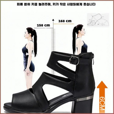 중년여성용 소프트 레더 중굽 로마 샌들 여름 캐주얼 데일리 캠퍼스 구두