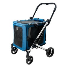 IBIYAYA 大米號寵物推車 FS1880/FS2480 超米號 加深筒狀座艙 米克斯/老犬適用, 孔雀藍, 1組