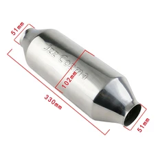 차량용 스포츠 자동 배기 공명기 범용 머플러 스테인리스 스틸 2 인치, 1개