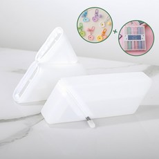 디아로 스탠딩 실리콘 필통 세우는 지퍼 펜케이스 다꾸용 형광펜 필통, 1세트, 화이트