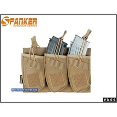 野戰搖滾-生存遊戲 SPANKER AK專用快拔三聯彈匣袋 狼棕色 快拔彈匣袋 AK彈匣袋 生存遊戲裝備, 遊騎兵綠色, 1個