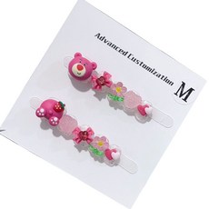 兒童卡通手工穿戴甲買一送一 可愛粉紅小熊 手工指甲 手工甲, CN002,S, 1個