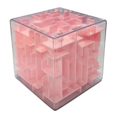 IQPLUS 퍼즐 / 칠교놀이 자석칠교 펜토미노 비즈퍼즐 슬라이딩퍼즐 조각맞추기 구슬퍼즐 입체사목 구슬퍼즐 하노이탑 T퍼즐, 3D입체6면미로찾기 분홍, 1개, 1인용