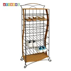 DECOBOX 秋藤雙人8層拖鞋架 (鞋櫃 鞋架 收納架 置物架 拖鞋架 鞋插 鍛鐵), 詳見包裝, 詳見包裝