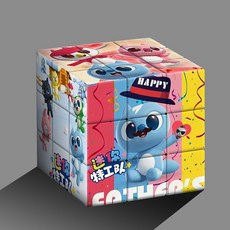 迷你特工隊 三階圖案魔方 兒童益智玩具 可愛學生解壓高顔值禮物, Z209, 1個