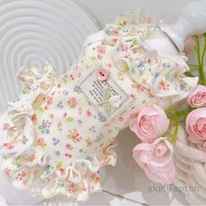 可愛夏季新款寵物碎花公主裙 貓咪狗狗吊帶背心裙, 碎花裙,M碼【推薦2.5-3.5公斤】, 1個