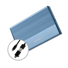 유니콘 USB3.2 Ge2 2.5인치 HDD SSD 외장하드케이스 A+C젠더 알루미늄 간편조립 HDD-800VA, 1