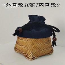 竹編杯籠旅行便攜茶器單杯收納袋個人杯套主人杯簍中式茶具茶杯包 副廠商品, 復古色  主人杯袋 內徑9cm, 1個