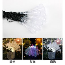 太陽能冰滴燈串 水滴造型 裝飾燈串 A1566, 白光, 1件