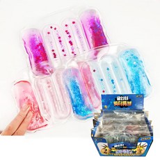 말랑쫀득 스퀴시 말랑이 주물럭 모찌 스트레스 볼 피젯 토이, 균일혼합, 128g, 12개, 글리터 워터튜브