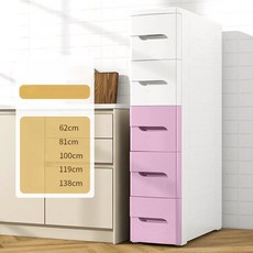 서랍형 수납장 욕실 다단 정리함, 1개, 20cm 틈새 핑크화이트