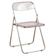 MANTU 다용도 실내외 겸용 접이식 의자, 1개, 클리어 핑크