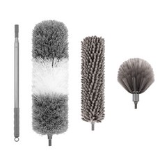 히즈엔 길이조절 먼지털이 280cm 확장형봉 먼지털이개, 1세트, 그레이