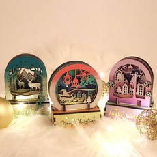 아트박스/호사문구 동인 우드 DIY 무드등 겨울 (LED 포함), 산타