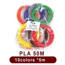 30가지 색상 1 75mm PLA 3D 펜 필라멘트 솔리드 그래피티 각 총 492 Ft 무작위 인쇄 리필, 01 5m 10 colors