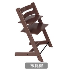 트리트랩 성장의자 높이조절 식탁의자 원목 공부의자 안전가드 포함, 월넛브라운