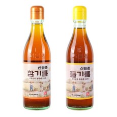 산들촌 참기름1+들기름1 세트, 2개, 350ml
