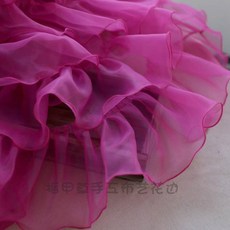 1M 핑크 화이트 블루 다채로운 Organza Pleated 레이스 트림 리본 패브릭 Applique Fold Ruffle 드레스 DIY 바느질 용품 공예, 15cm 장미, 1개
