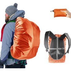 프렐랙시 방수 백팩 레인 커버 10000mm 등급 업그레이드된 초강력 다층 구조 미끄럼 방지 크로스 버클 스트랩 초경량 컴팩트 휴대 가능 하이킹 캠핑 여행용, Orange, S (For 15L-25L backpack )
