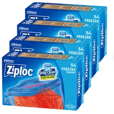 Ziploc 雙層夾鏈冷凍保鮮袋 (美國製), 大 (L), 4套, 38個裝