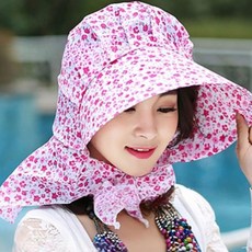 에니크로 꽃무늬 밭농사 작업 일모자