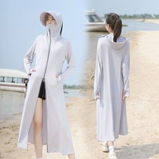 長版防曬外套 涼感冰絲防曬衣 全身防護 防紫外線透氣遮陽長袖外套女