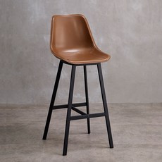 北歐風格 簡約設計 鐵藝真皮吧椅 家用高腳凳 吧台凳 餐廳休閒椅 98/108cm 兩種高度, 卡其色(75cm坐高), 詳見包裝