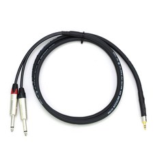 Pro Co AC2兩軌線 Neutrik 3.5mm立體直頭轉6.3mm鍍鎳單音 音響連接線, 1.5米,開叉20cm(展開40cm)