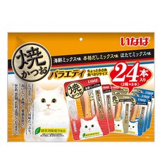 이나바 고양이 야끼가츠오 간식, 어덜트용 버라이어티 (QSC-244), 24개