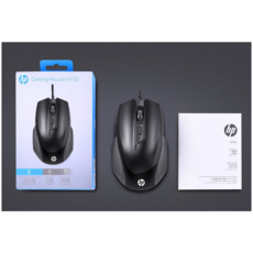 有線滑鼠 適用windows/IOS系統 4檔DPI精準光學好握準確移動, 黑, HP M150有線滑鼠