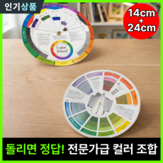 라인벨 12색상환 색조합 보색 보색표 색상 혼합 가이드 소형+대형, 1세트
