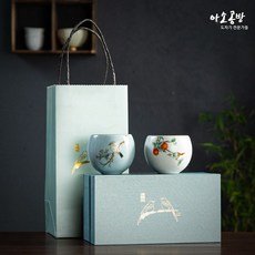 아소공방 여자기 찻잔 선물세트, 6개, 청백자