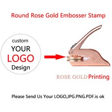 엠보서 스탬프 로고 맞춤 제작 웨딩 도서관 책 개인 인감 맞춤 제작 봉투 파티 초대장 엠보싱 스탬프 DIY, 09 Rose Gold Printing, 1개
