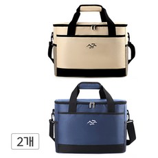 초특가 1+1 캠핑 피크닉 보냉백 보온 보냉 가방, 1세트, Beige+Navy 1세트, Beige+Navy