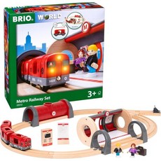 브리오 BRIO 메트로 철도 20피스 나무 기차 세트, Brio - 33513 Metro Railway Set, 1개