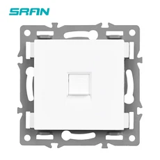 SRAN F6 시리즈 다중 프레임 흰색 강화 유리 패널 EU 소켓 및 스위치 조광기 팬 풋 램프 Rj45 모듈 DIY, 12 telphone, 01 CHINA