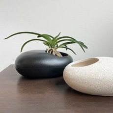 마이플랜트 조약돌팟 인테리어 세라믹 화분, 1개, 블랙