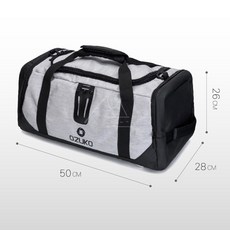 OZUKO多功能三用旅行健身袋 健身包 後背包 側背包 行李袋 40L 輕量 防潑水, 1個, 9005【灰色】