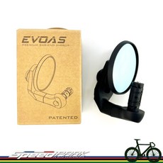 EVOAS 圓形後視鏡 防眩光 可收折 平把專用 尾塞式, 1個, 藍鏡 單個入 2126-001-1