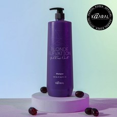 카랄 탈색 헤어 애쉬 컬러관리 보라색 블론드 엘리베이션 옐로우아웃 보색샴푸, 1개, 1L
