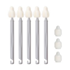 하이비 몽글이 젖병 젖꼭지 텀블러 세척솔, 1세트, 롱미니솔5P+먼지캡3P / 라이트그레이