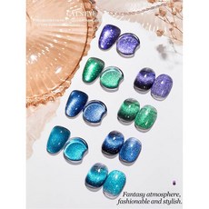 WS 검은 유리 고양이 아트 스타일 젤 펑크 네일 광택제 마그네틱 매니 반영구 바니시, panduolamaoy1 4