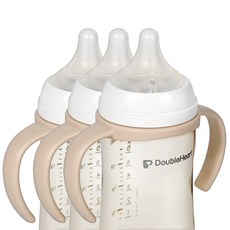 순수아 젖병손잡이/고급형 (더블하트 3세대 젖병 호환), 젖병손잡이 고급형-베이지 3개, 1세트