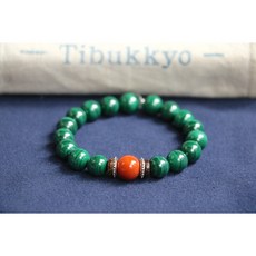 Tibukkyo德榕藏品 純色孔雀石 10mm圓珠 四川涼山南紅瑪瑙 綠色玉料 手鍊手環手珠手串佛珠水晶手創 藏傳佛教