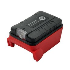 휴대용 작업 램프 토치 스포트라이트 LED 조명 밀워키 18V 배터리 용 듀얼 USB 충전 포트 전원 어댑터 변, 01 with USB port, 1