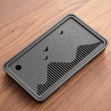 仿烏金石茶盤 簡約託盤 功夫茶具, 高山飛雁茶盤長形32.9*17cm, 1個