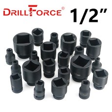 DRILLFORCE 30MM 자동차 공압 수리 스퀘어 트럭 임팩트 드라이버 산업용 소켓 자동 렌치 도구 어댑터, 27mm